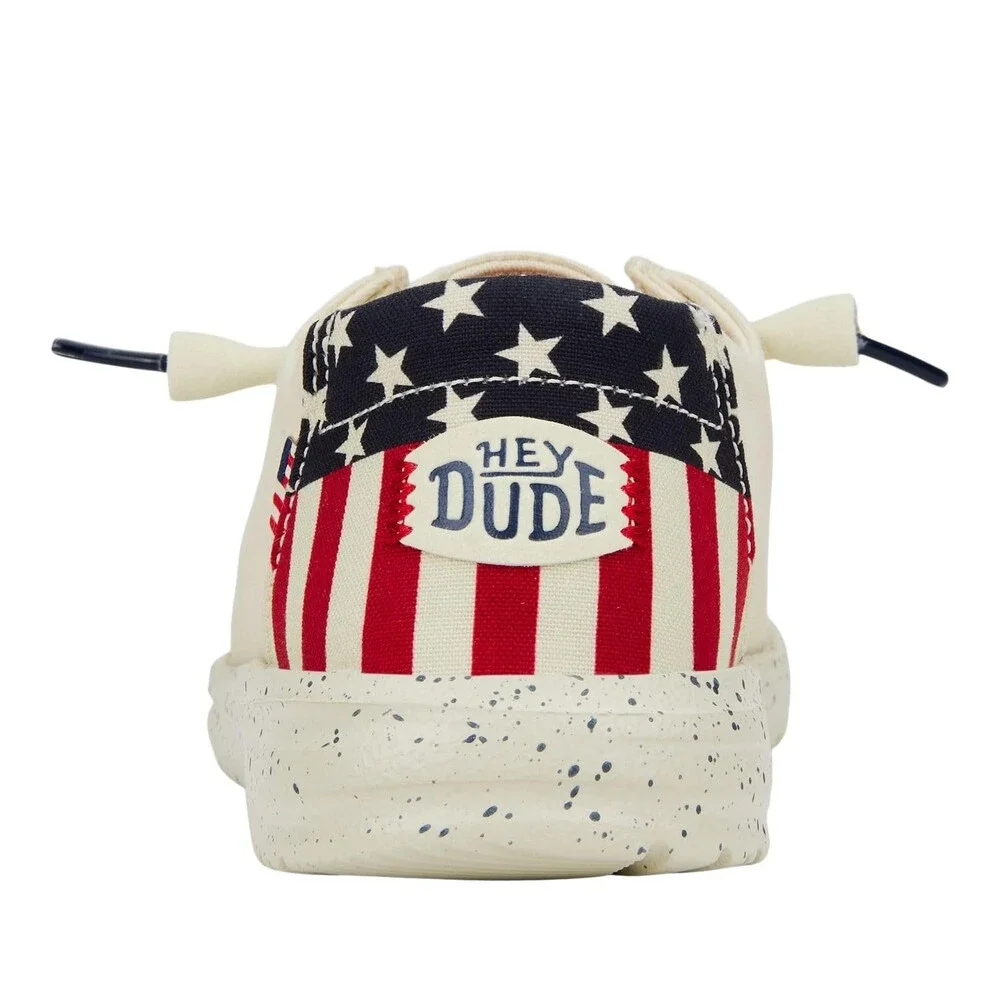 Hey Dude Wendy Americana 41096-1LB Womens US 9M Off White Comfort Shoes MEW1602